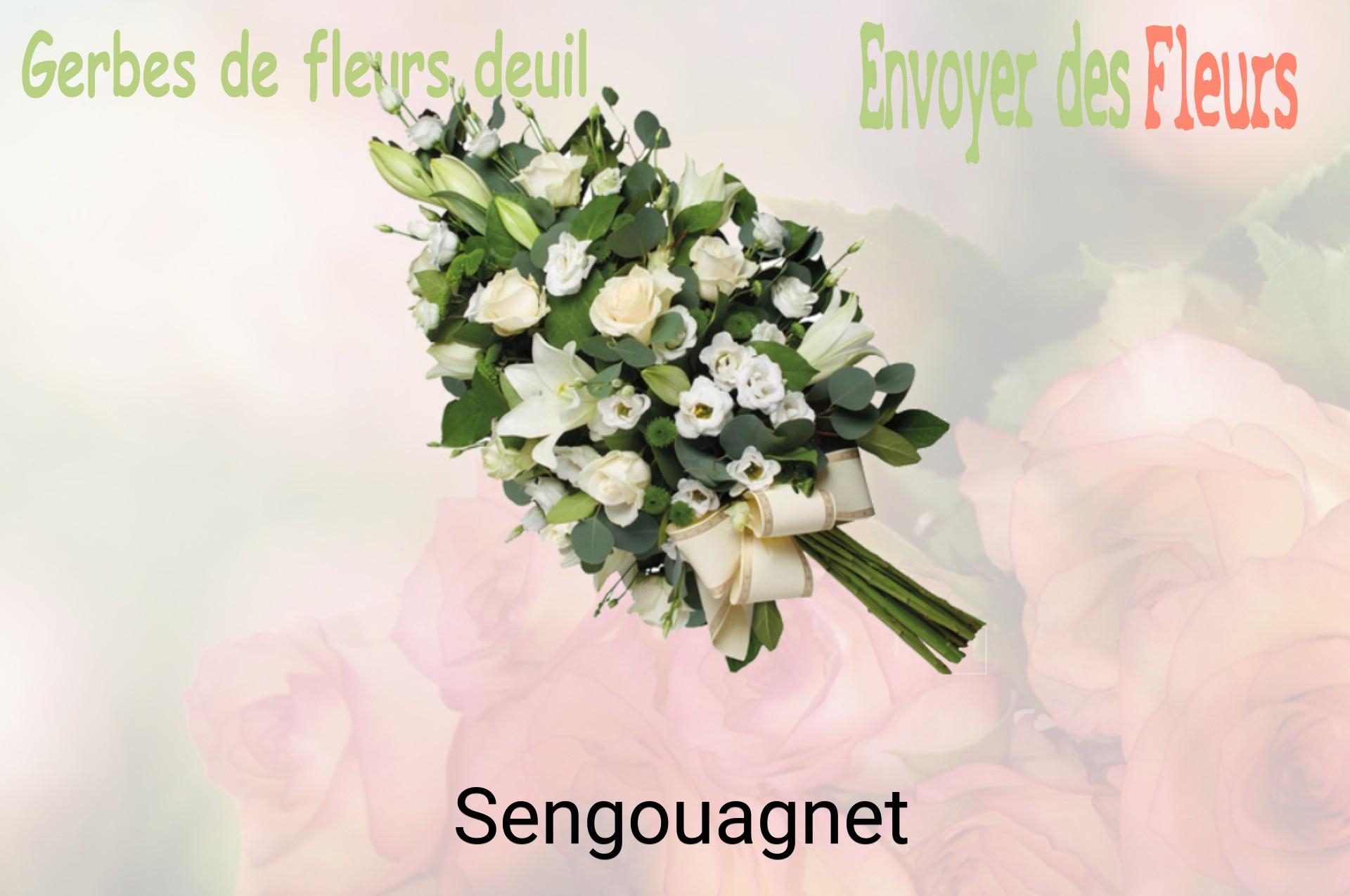 Gerbe de fleurs de deuil livrée à Sengouagnet
